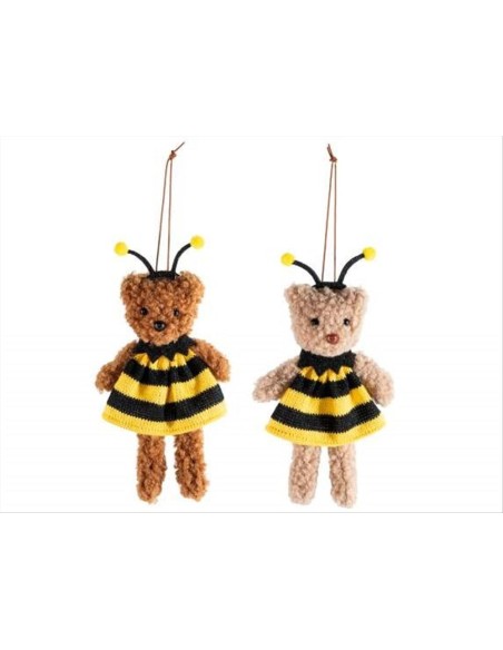 Orsetto vestito da Ape H16cm - 2 colori (1pz)