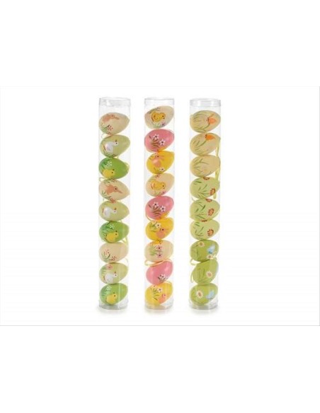 Uovo colorato con disegno pasquale H5cm