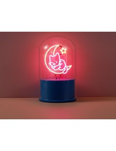 Lampada Cupola Girevole Gatto con Luna LED iTotal 9x9x15 cm