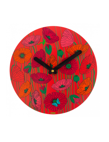 Orologio da parete 26cm Coquelicots Rosso | Diamante Rosa