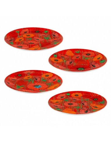 Set 4 piatti da Dessert Coquelicots