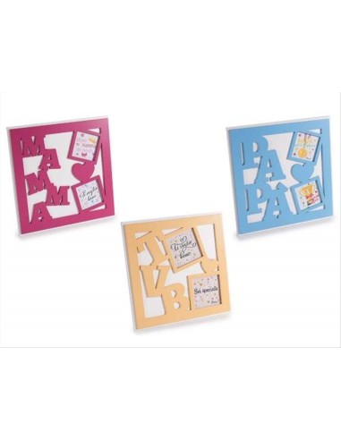 Portafoto con Dediche Intagliate 20x20 cm Mamma Papà TVB