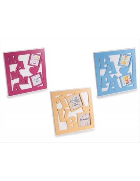 Portafoto con Dediche Intagliate 20x20 cm Mamma Papà TVB
