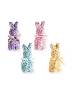 Coniglietto colorato all'uncinetto H16cm - 4 colori (1pz)