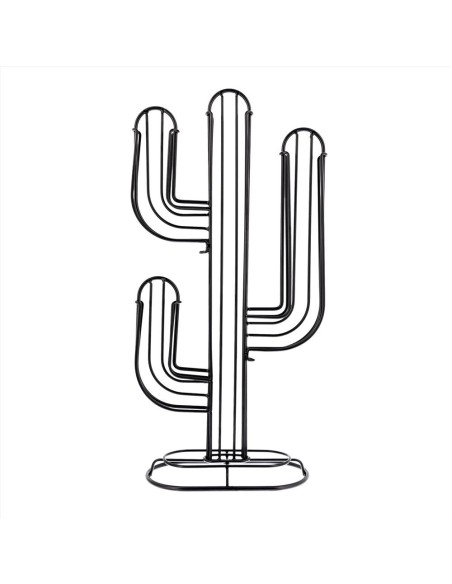Cactus portacapsule in metallo nero | Diamante Rosa