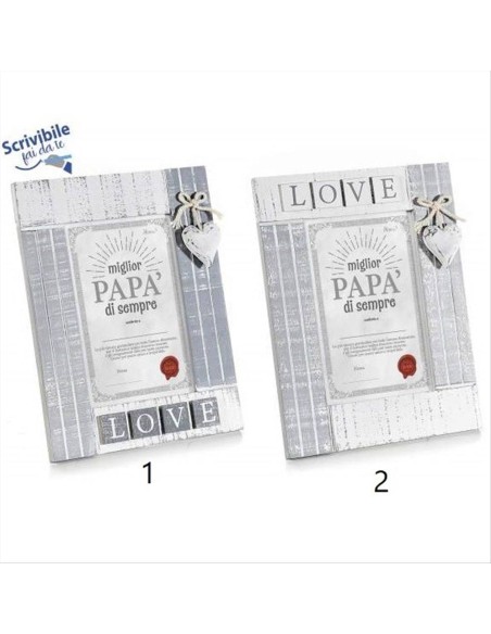 Portafoto Dedica Papà in Legno 16x21 cm Festa del Papà