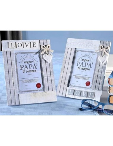 Portafoto Dedica Papà in Legno 16x21 cm Festa del Papà