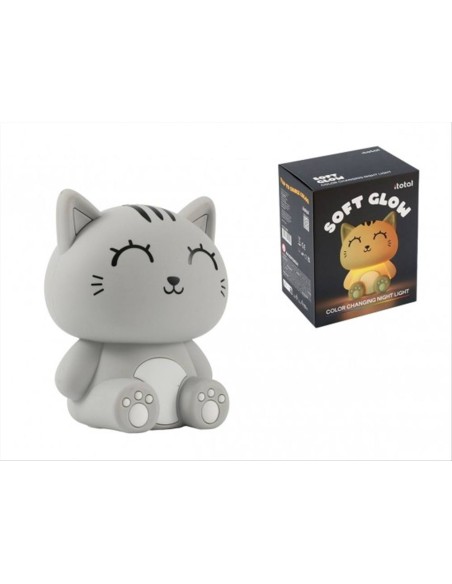 Luce Notturna Gatto Grigio Silicone iTotal 16 cm