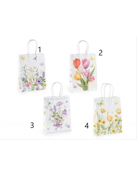Busta media 18,5x9,5x25,5cm Fiori bouquet - 4 fantasie (1pz)