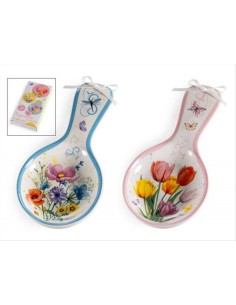 Poggiamestolo in Ceramica con Decori Floreali - 2 Fantasie