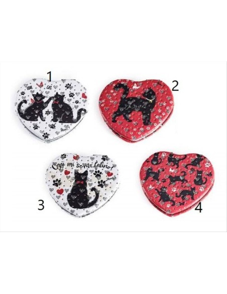 Specchietto da Borsa Gatto con Strass Doppio