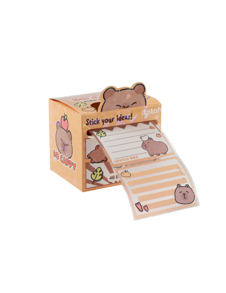 Sticky Label Rolls Kawaii ✨ 4 Fantasie - Capybara, Axolotl, Gatto, Uni