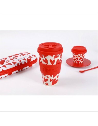 iTOTAL Tazza con tappo silicone 435 ml CUORI Follow your heart