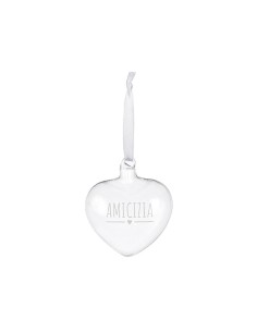 Cuore da appendere in borosilicato con scritta 7 varianti Nuvole di St 2