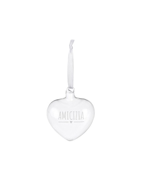 Cuore da appendere in borosilicato con scritta 7 varianti Nuvole di St