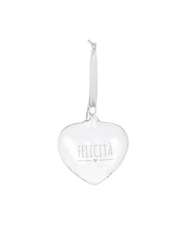 Cuore da appendere in borosilicato con scritta 7 varianti Nuvole di St