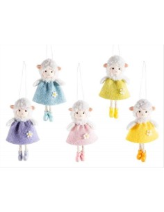 Pecorella in panno H13cm - 5 colori (1pz)