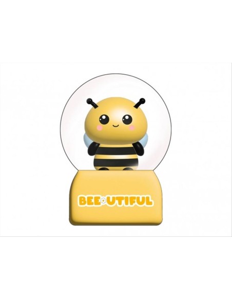 Palla di Neve con LED Ape - Decorazione luminosa Diamante Rosa