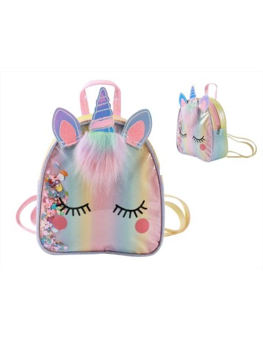 Zaino Unicorno Glitterato H22cm 🦄✨ Mini zainetto kawaii 21x22x10 cm