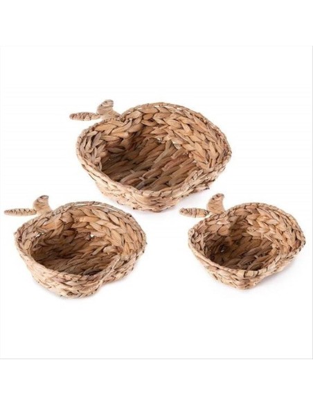 Cesto in Giacinto Intrecciato a Forma di Mela - 3 Misure