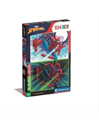 Puzzle 104 pezzi Spiderman Fluorescente – Glow in the Dark Clementoni,
