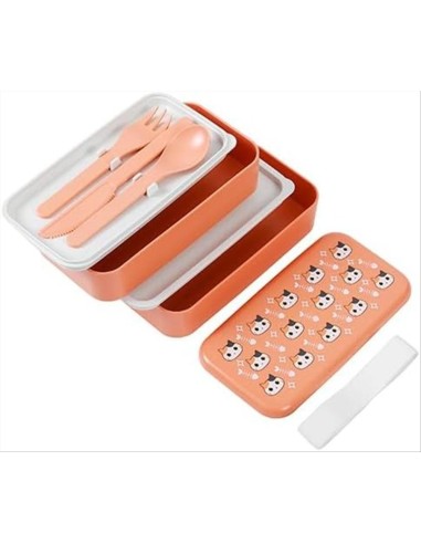 Lunch Box Bento Gatto Arancione iTotal con Posate