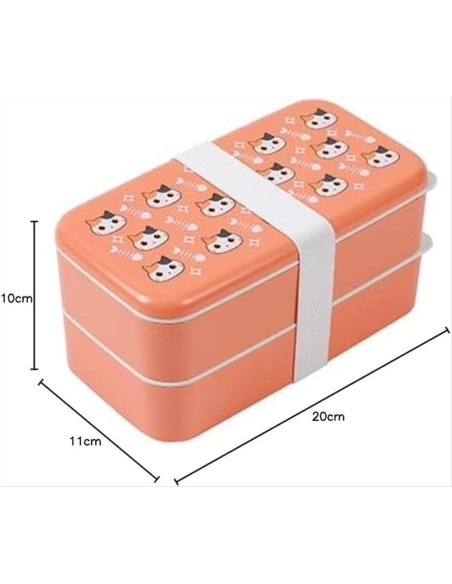 Lunch Box Bento Gatto Arancione iTotal con Posate