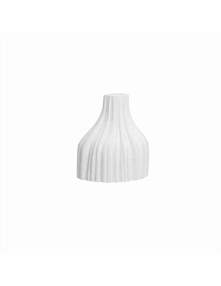 Vaso Linfa Bianco Rigato H 22 cm - S - Rituali Domestici