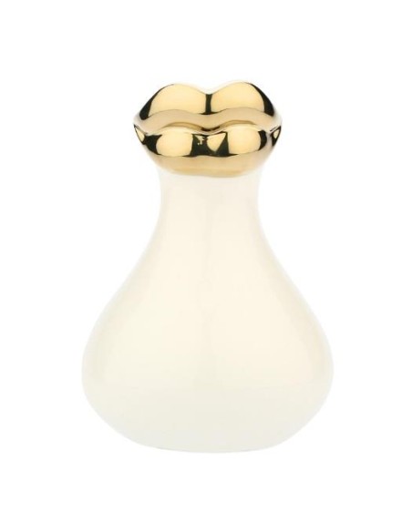 Vaso cuore con bocca rossa e oro H 21 cm -  Rituali Domestici  