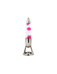 Lampada Missile LED Cambio Colore Argento Cera Rosa h36cm – iTotal