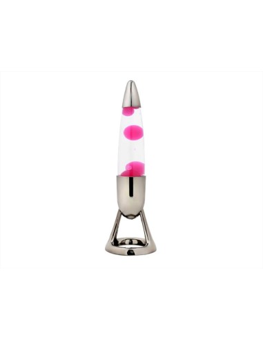 Lampada Missile LED Cambio Colore Argento Cera Rosa h36cm – iTotal