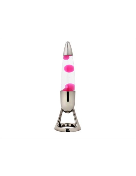 Lampada Missile LED Cambio Colore Argento Cera Rosa h36cm – iTotal