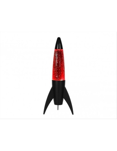 Lampada Glitter Rocket iTOTAL – Base Nera Luce Rossa 36cm