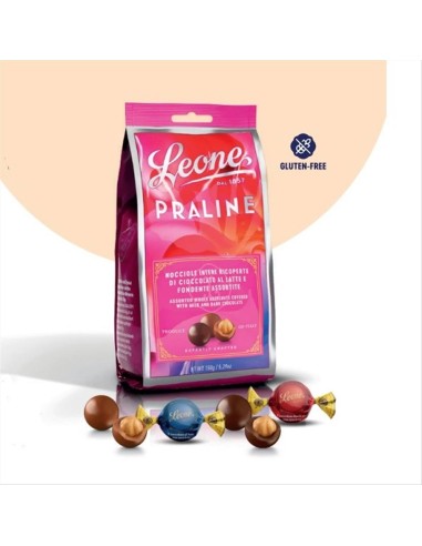 Praline Fondente e Latte Leone 150g - Mix Goloso in Sacchetto Elegante