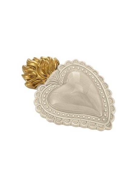 Ex Voto CUORE SACRO da appendere panna | Diamante Rosa