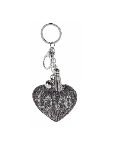 Portachiavi con charm cuore Love 4 varianti (1pz) | Diamante Rosa