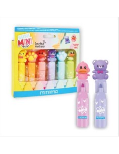 Evidenziatori Pastel Profumati con Tappo Animaletto - Blister 6pz Mitama