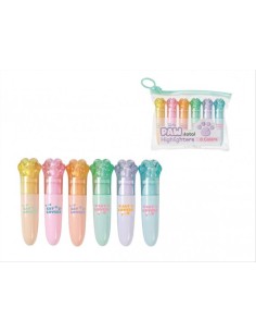 Mini Evidenziatori Macaron Zampetta iTOTAL – Set 6 Pezzi Kawaii