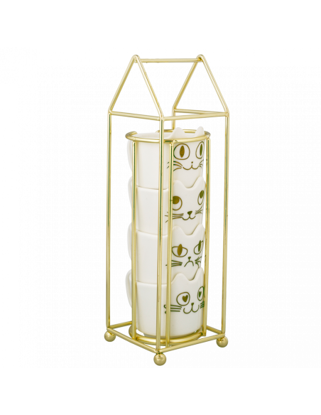 Set 4 Tazzine Gatto + Rack