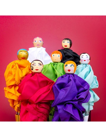 Ombrello pieghevole dama viola | Diamante Rosa