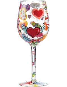 Calice da vino - Cuori GLS11-5523B Lolita | Diamante Rosa