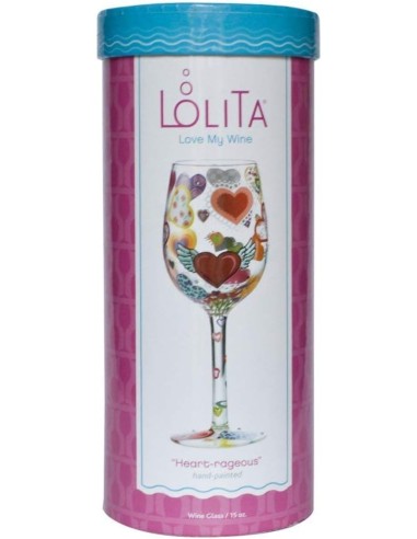 Calice da vino - Cuori GLS11-5523B Lolita | Diamante Rosa