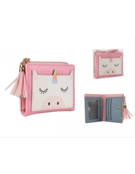 Portafoglio unicorno kawaii ecopelle compatto