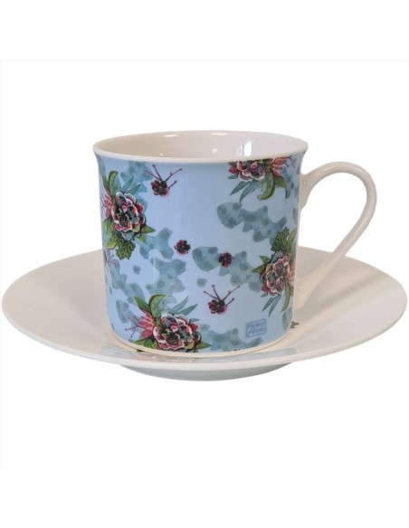 Set 2  tazze con piattino Fiori Blooms Allen designs | Diamante Rosa