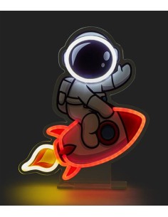 Lampada neon astronauta e razzo - Seven 