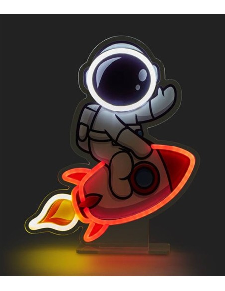 Lampada neon astronauta e razzo - Seven 