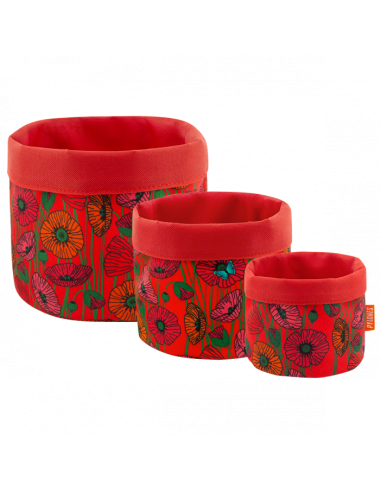 Set di 3 cestini multiuso Coquelicots | Diamante Rosa