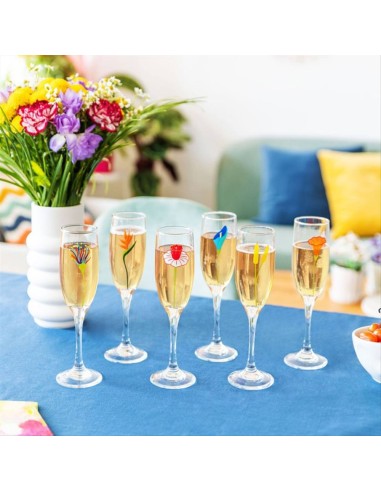 Set 6 Calici Champagne Jardin Fleuri 180 ml