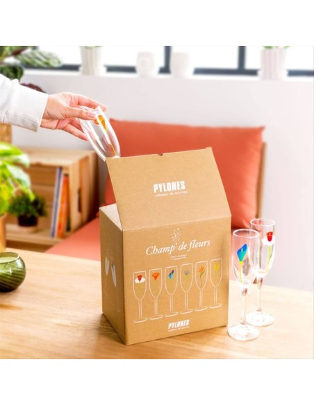 Set 6 Calici Champagne Jardin Fleuri 180 ml