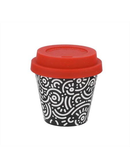 Tazzina da caffè con tappo silicone 90 ml - Geometric